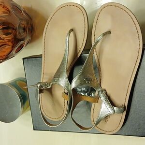 Silver Coach Thong sandals